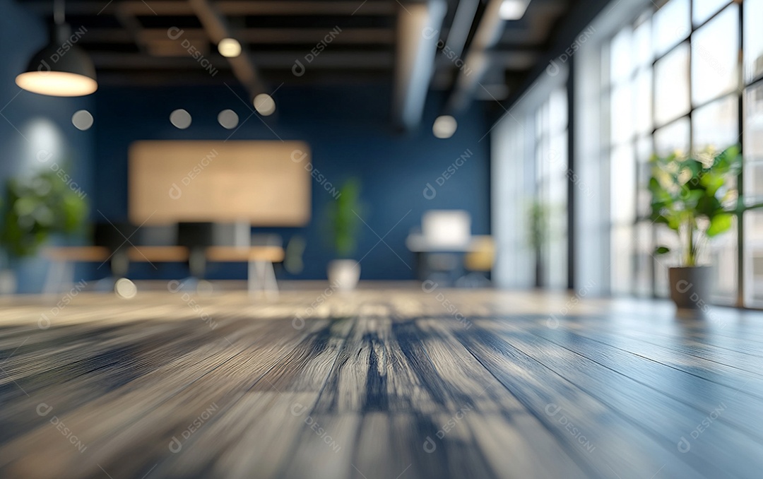 Fundo desfocado de foto do design de interiores de escritório modern