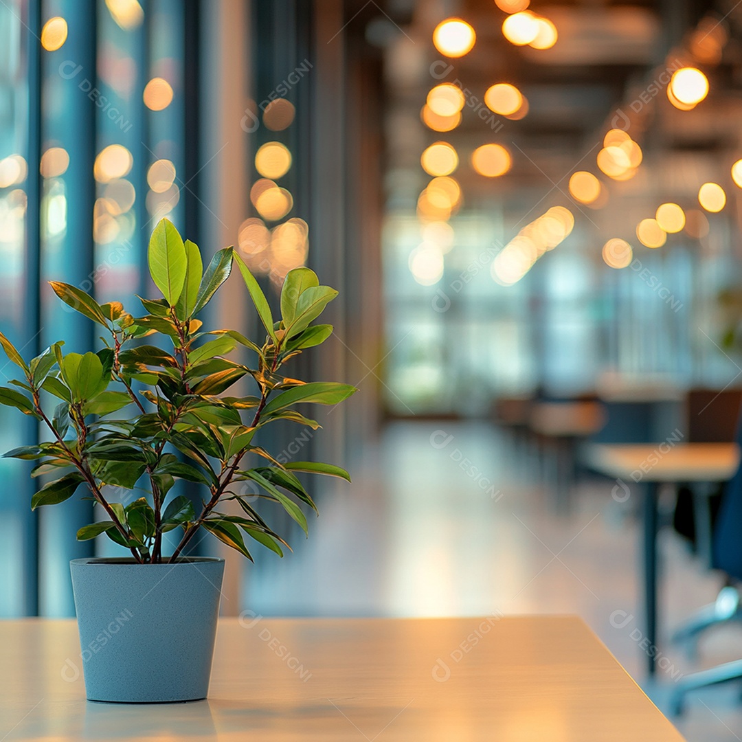 Fundo desfocado de foto do design de interiores de escritório moderno