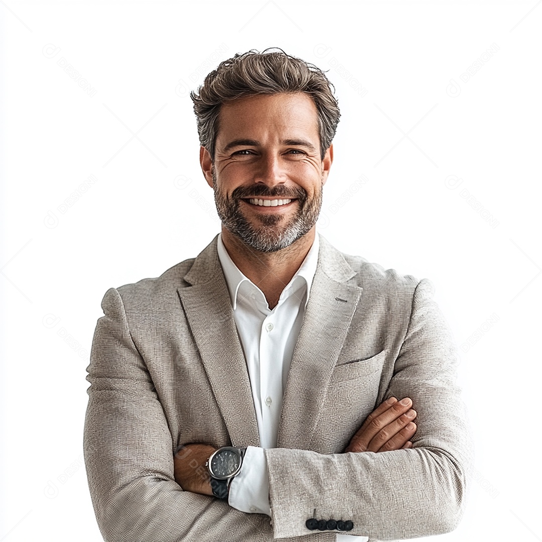 Feliz empresário sobre fundo isolado