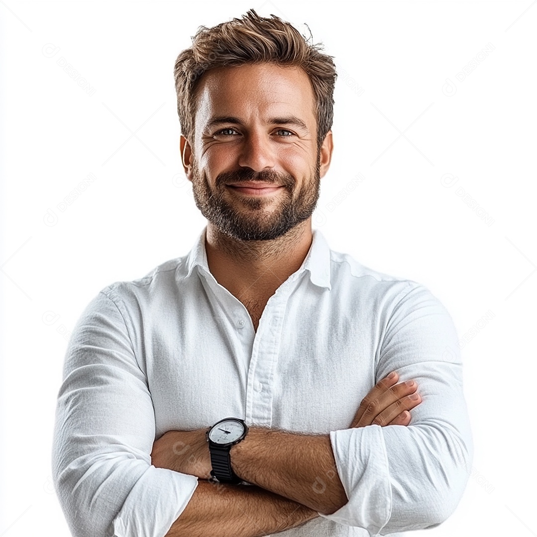 Feliz empresário sobre fundo isolado