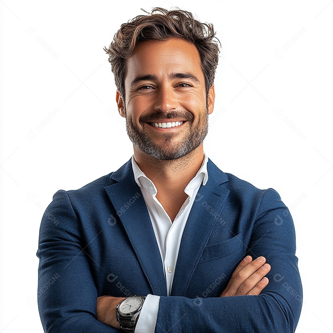 Feliz empresário sobre fundo isolado