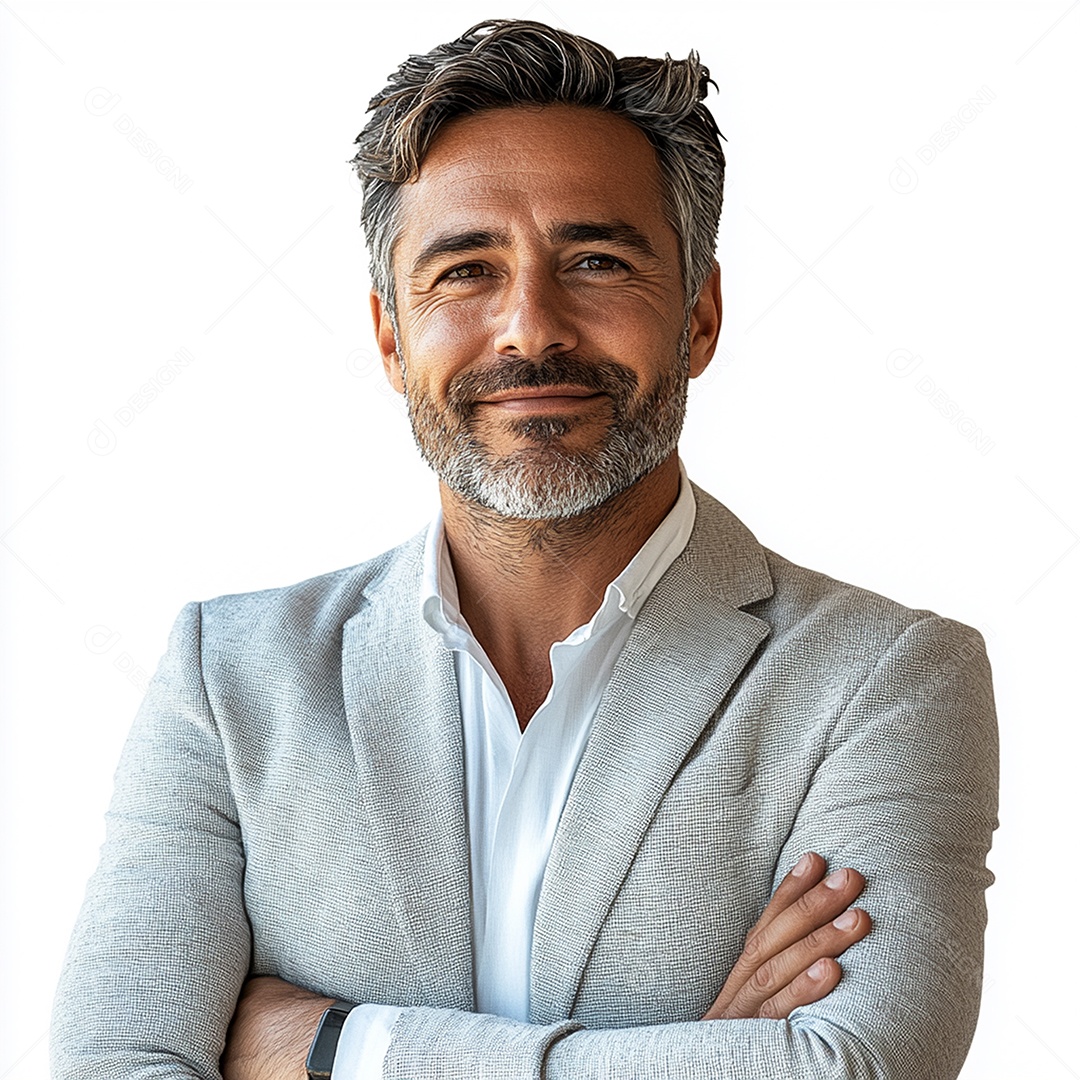 Feliz empresário sobre fundo isolado