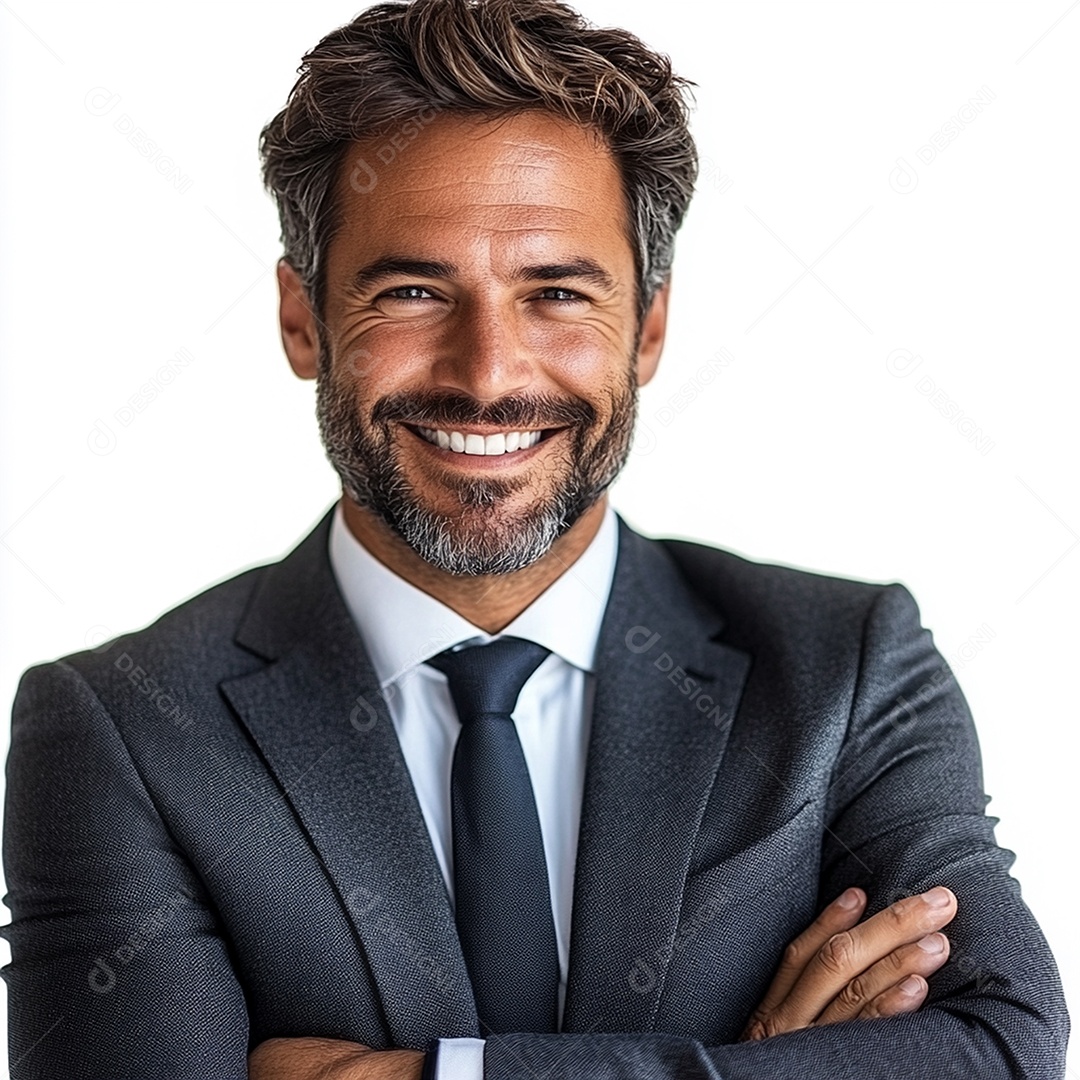 Feliz empresário sobre fundo isolado