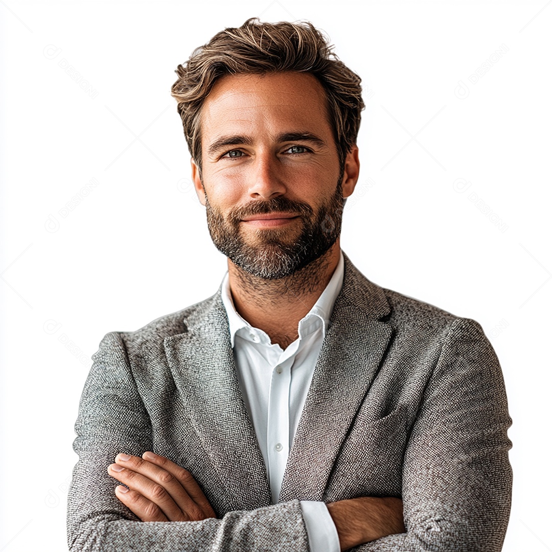 Feliz empresário sobre fundo isolado