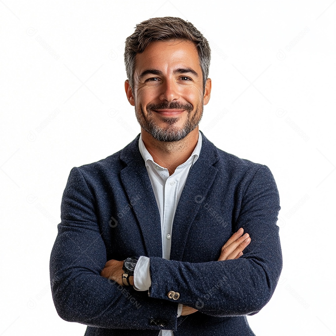 Feliz empresário sobre fundo isolado