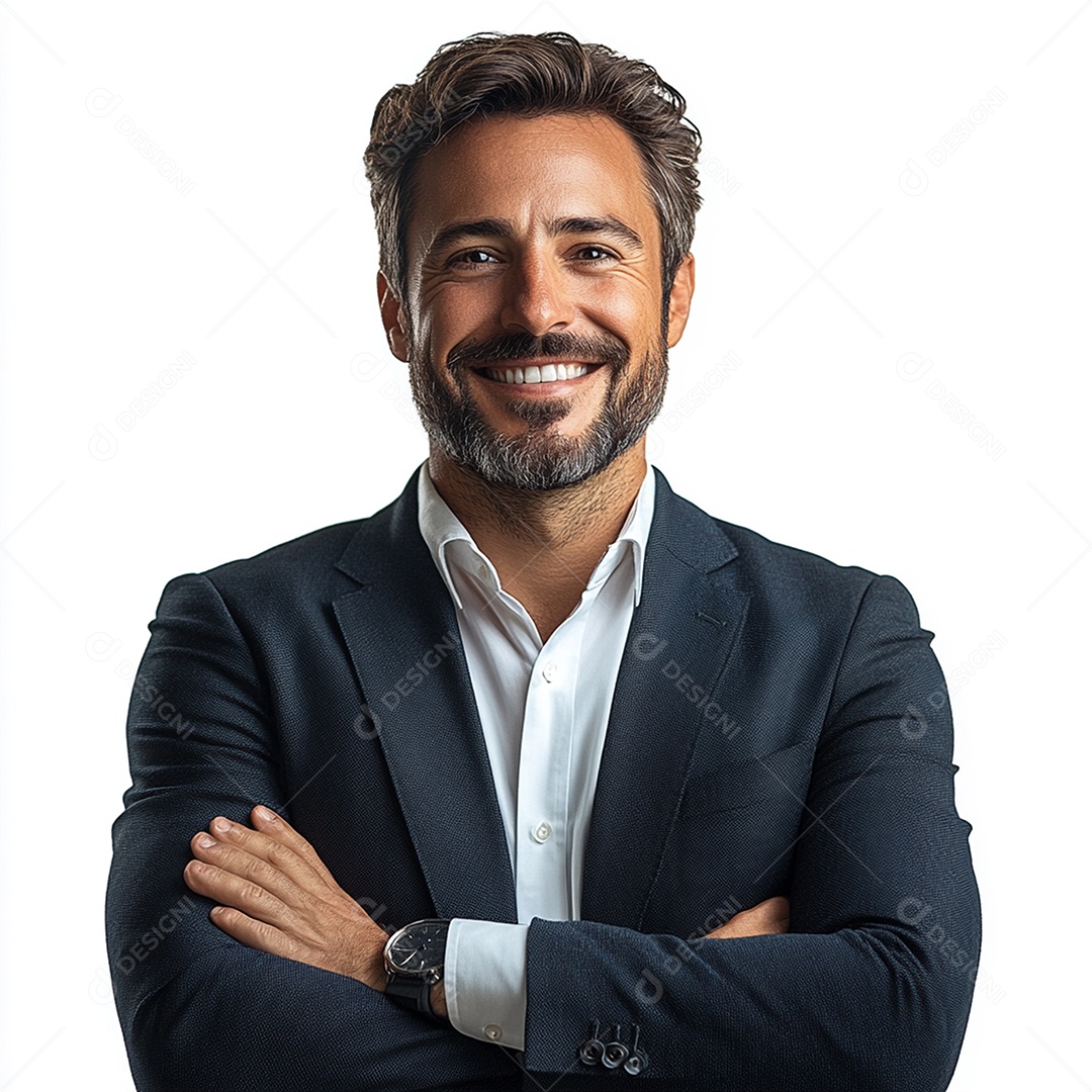 Feliz empresário sobre fundo isolado