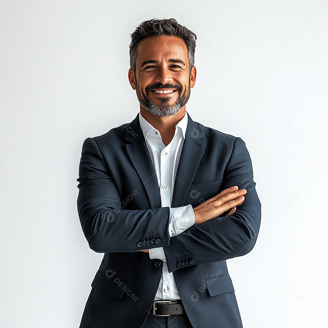 Feliz empresário sobre fundo isolado