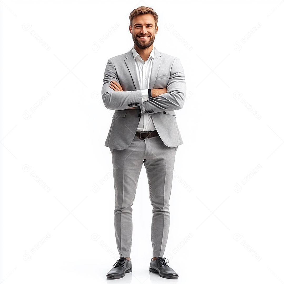 Feliz empresário sobre fundo isolado