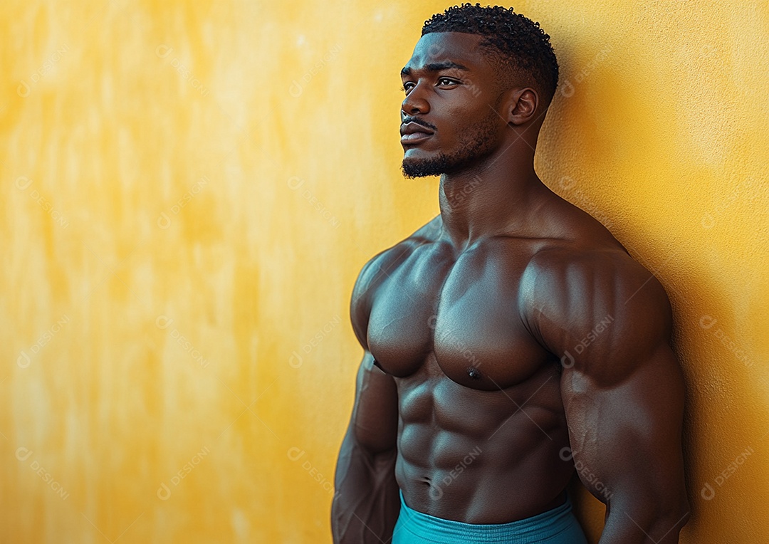 bodybuilder man on solid color background. gym or health concept 24
