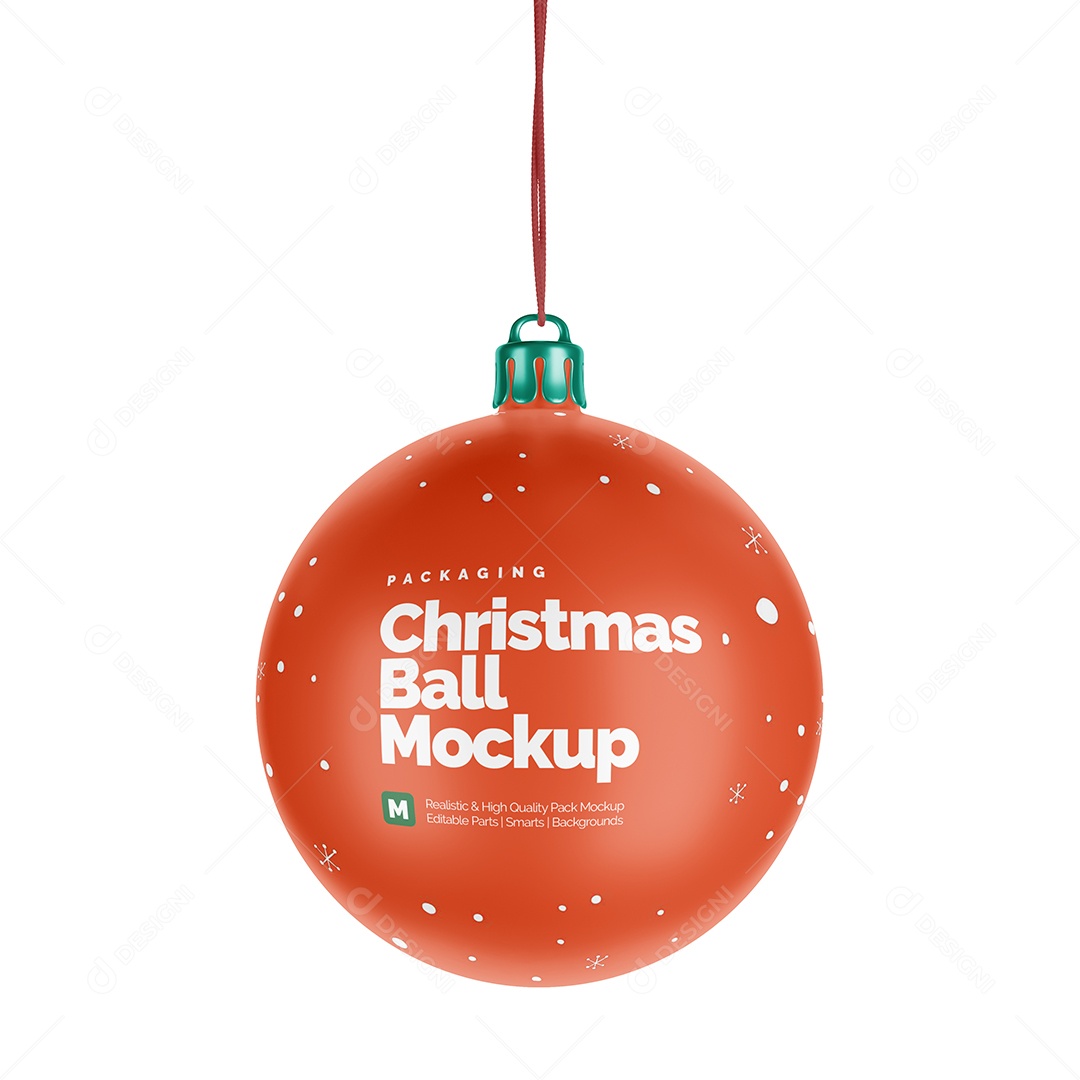 Bola de Decoração De Natal Mockup PSD Editável