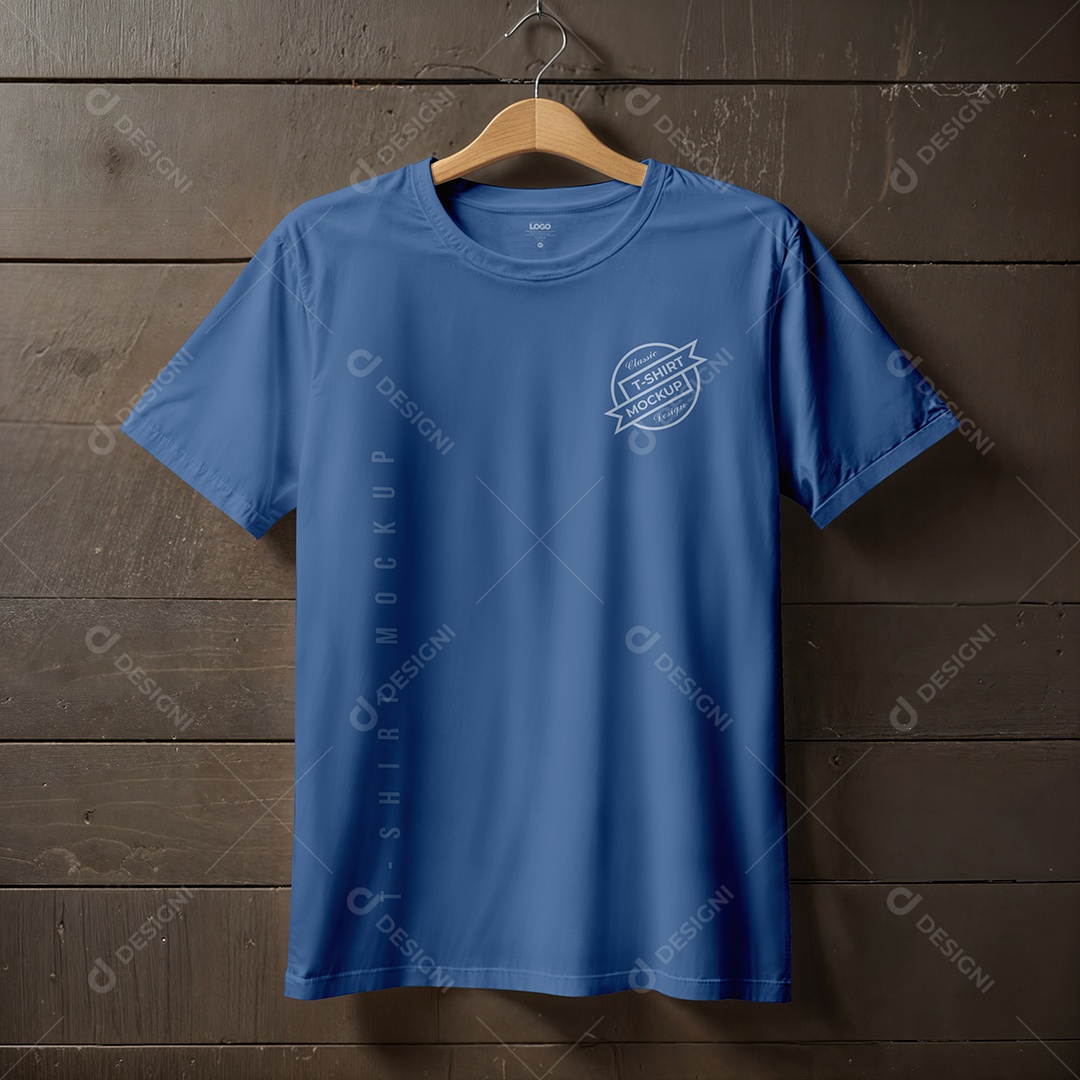 Camiseta Pendurada em Cabide Mockup PSD Editável