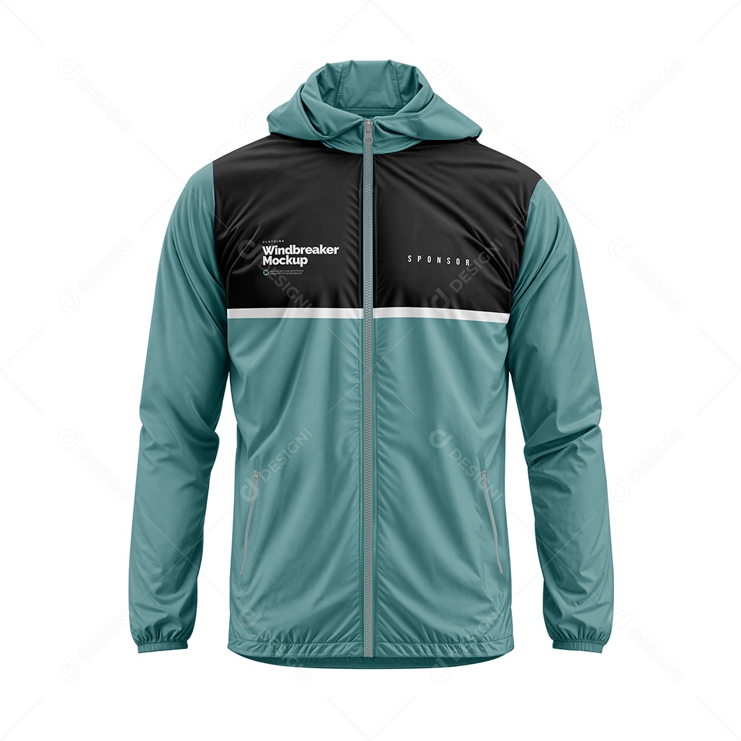 Jaqueta Tipo Corta Vento Mockup PSD Editável
