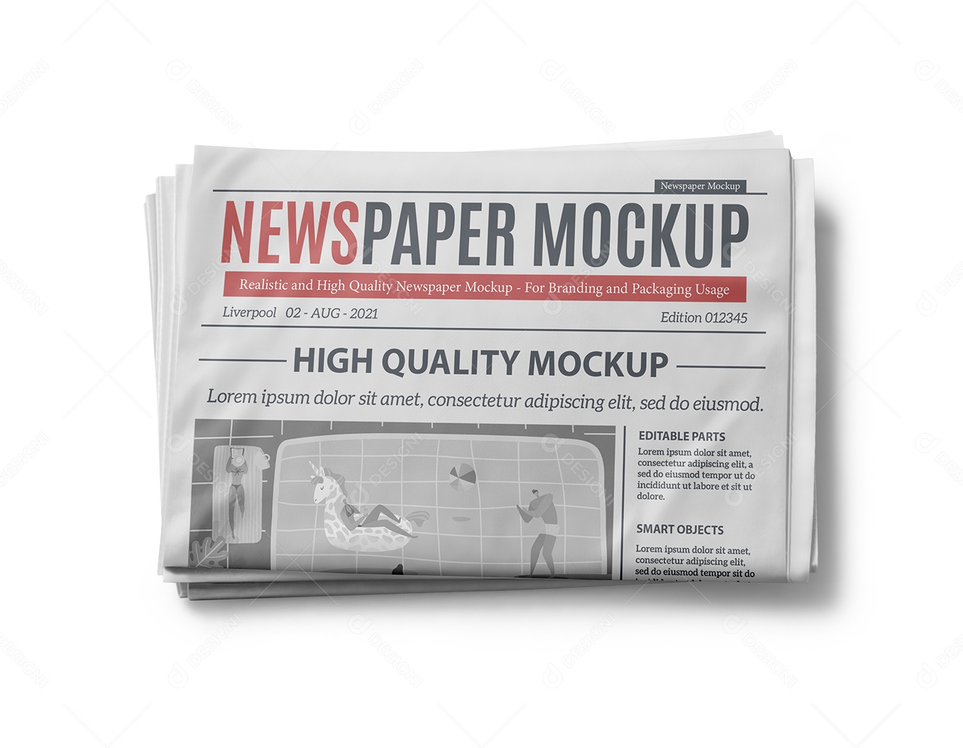 Jornal Mockup PSD Editável