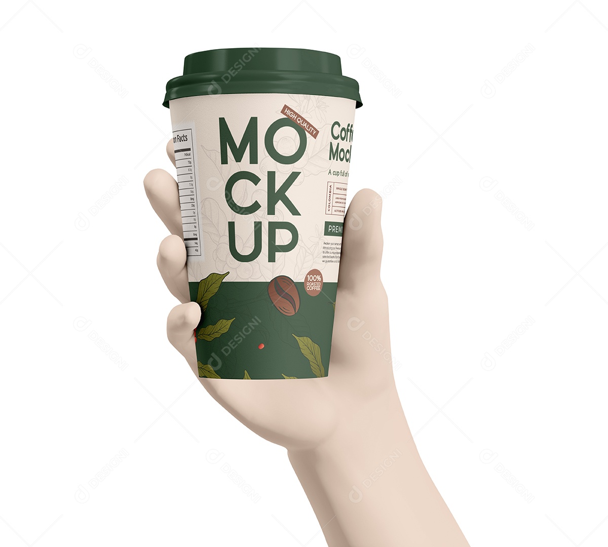Mãos Segurando um Copo de Café Mockup PSD Editável