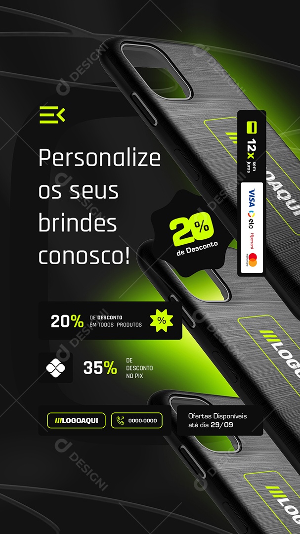 Story Personalize os Seus Brindes Conosco Social Media PSD Editável