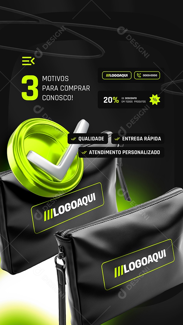 Story Brindes Motivos para Comprar Conosco Social Media PSD Editável