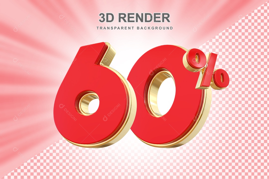 60% discount Red and Gold 3D Element for PSD Composition