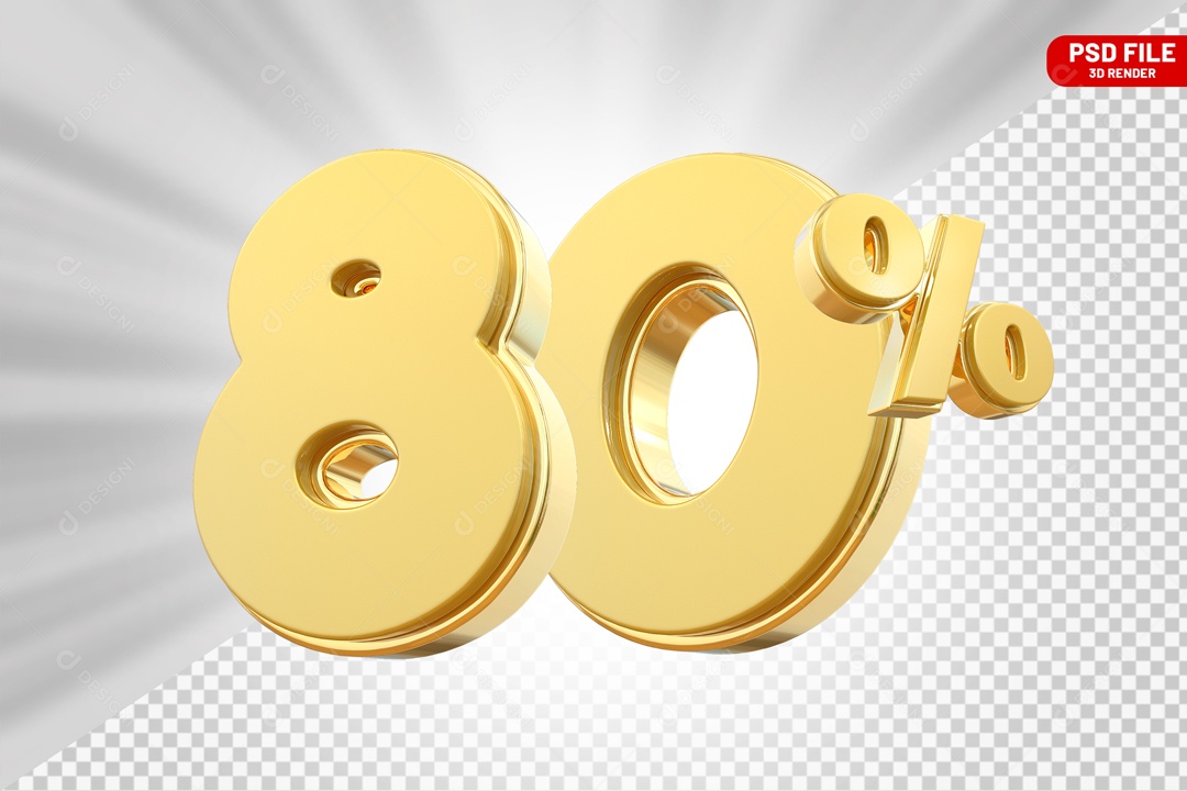 Desconto de 80% Elemento 3D para Composição PSD
