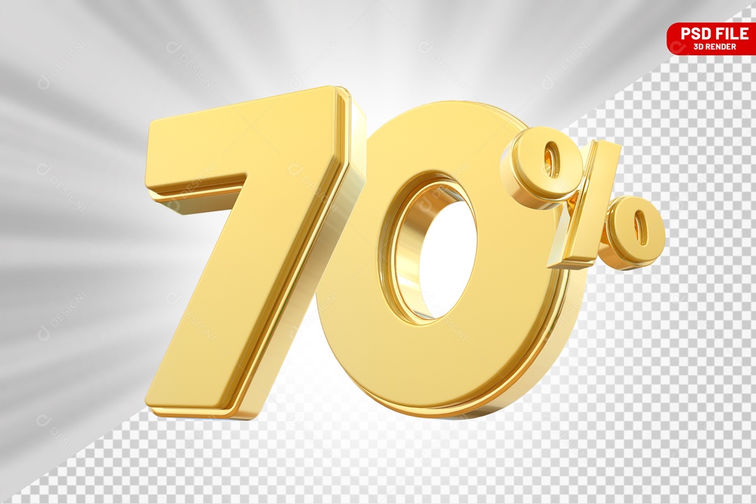 Desconto de 70% Elemento 3D para Composição PSD