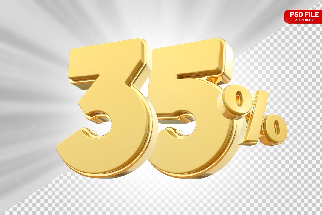 Desconto de 35% Elemento 3D para Composição PSD
