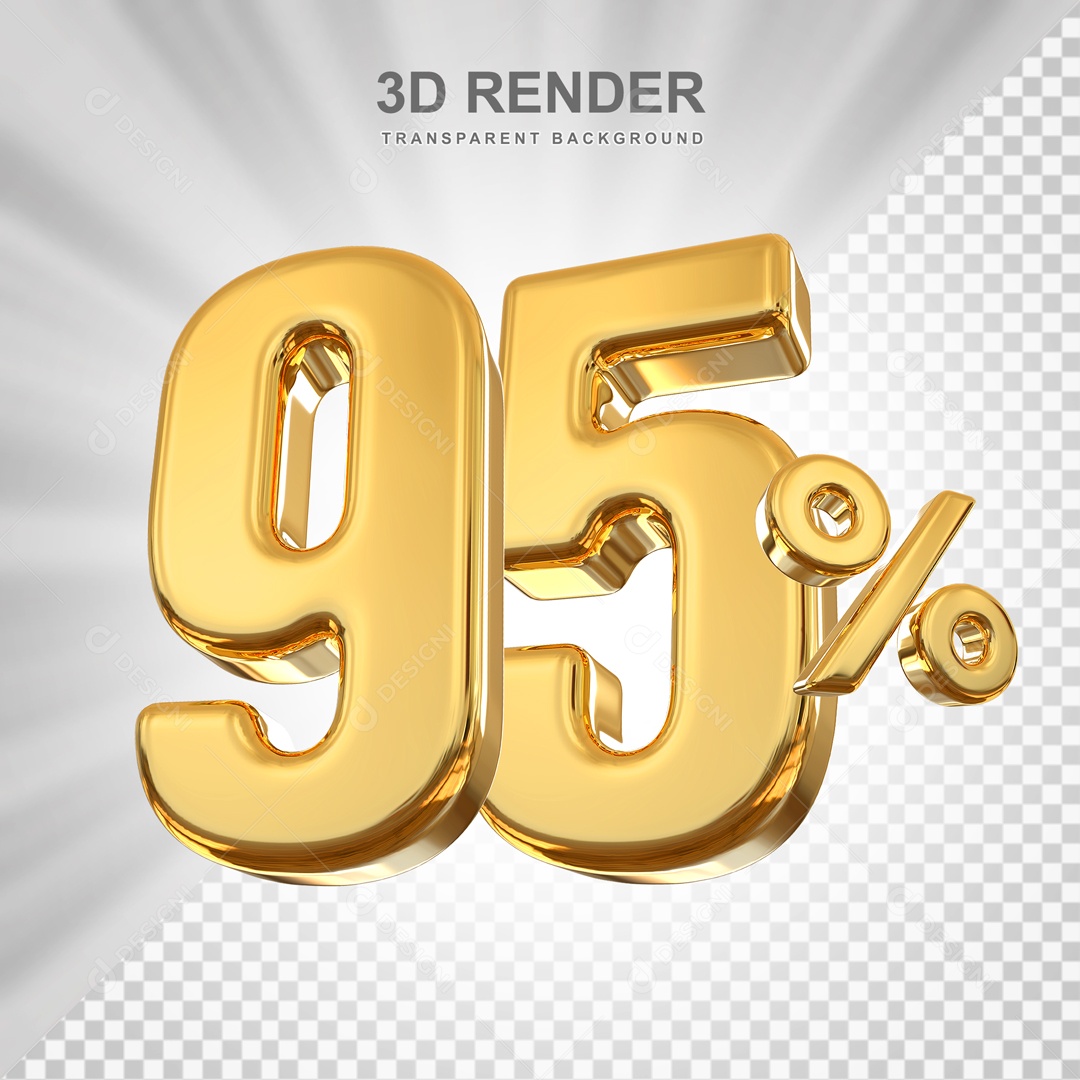 Desconto de 95% Elemento 3D Dourado para Composição PSD