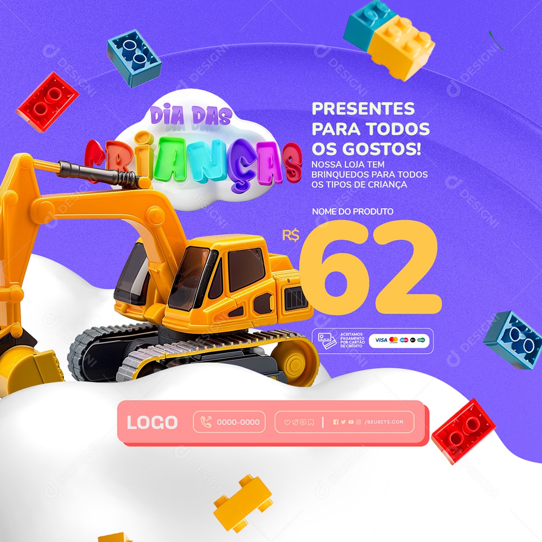 Social Media Loja de Brinquedos Presentes para Todos os Gostos PSD Editável