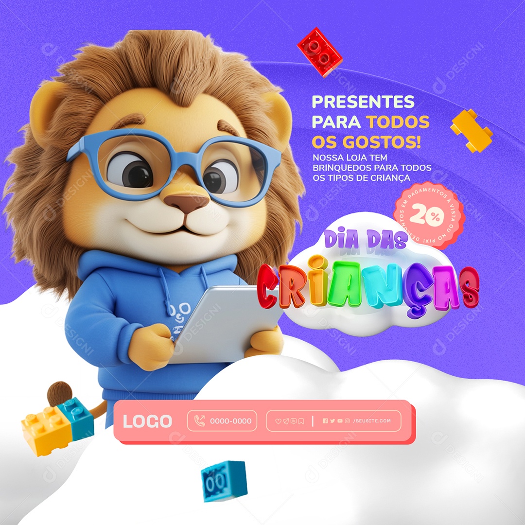 Loja de Brinquedos Presentes para Todos os Gostos Social Media PSD Editável