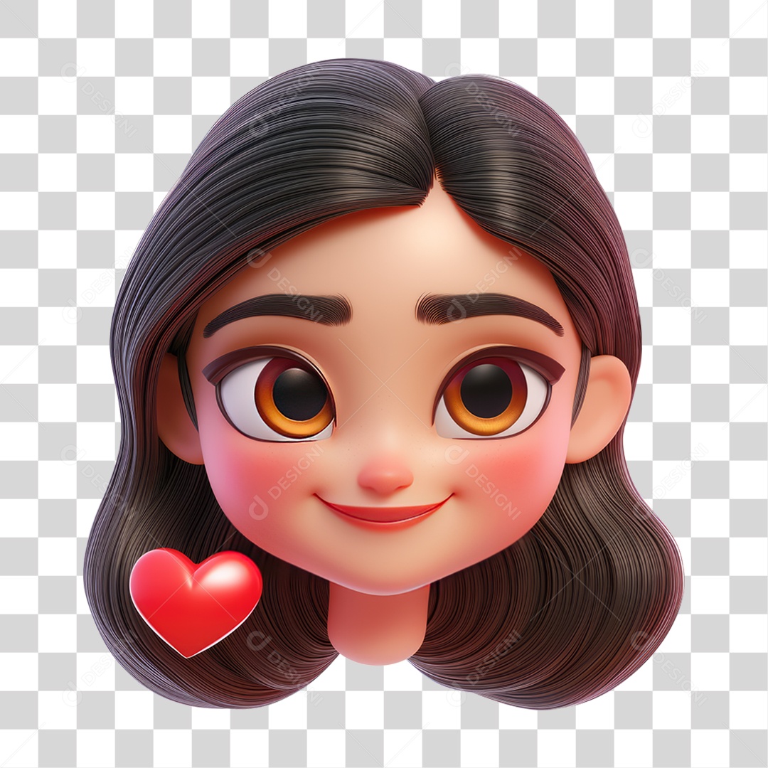 Emoji de Mulher com Coração Apaixonada PNG Transparente