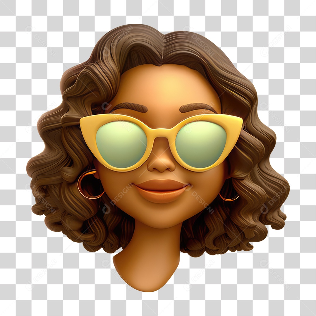 Emoji de Mulher com Óculos de Sol PNG Transparente
