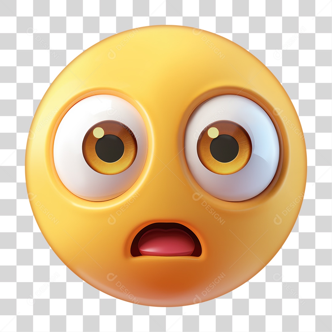 Emoji de Rosto Assustado PNG Transparente