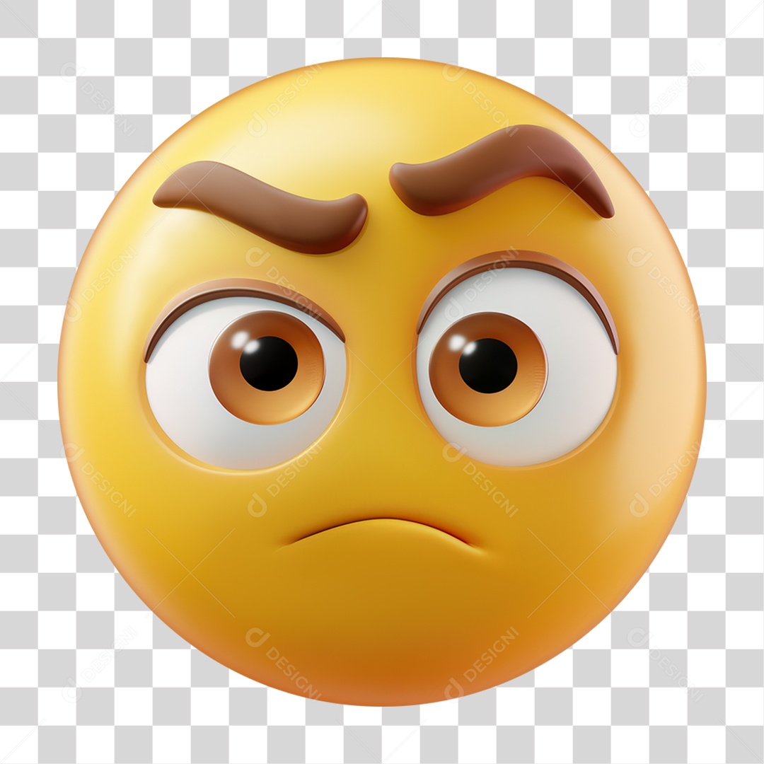 Emoji de Rosto Bravo com Sobrancelha Arqueada PNG Transparente