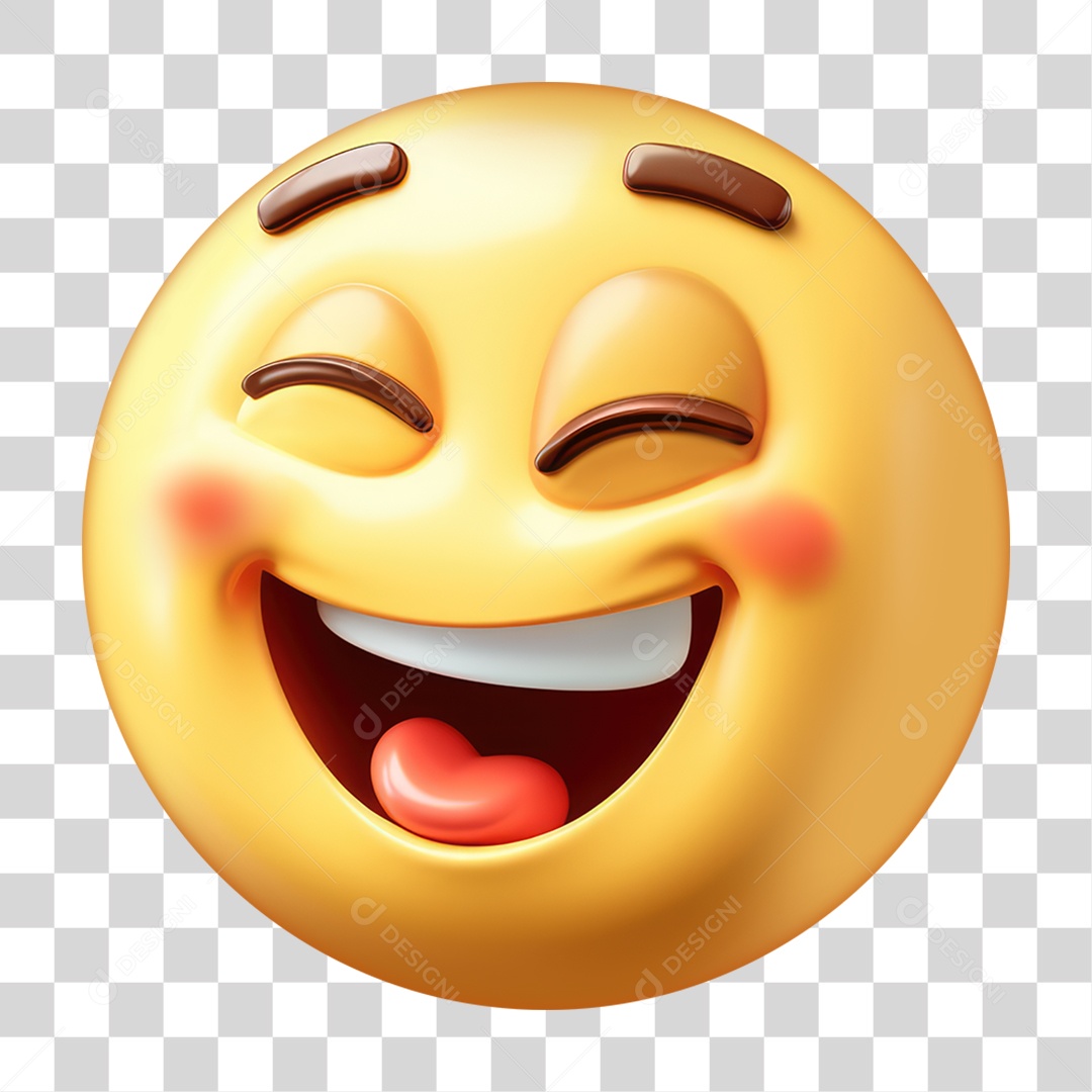 Emoji Rosto Gargalhando de Olhos Fechados PNG Transparente