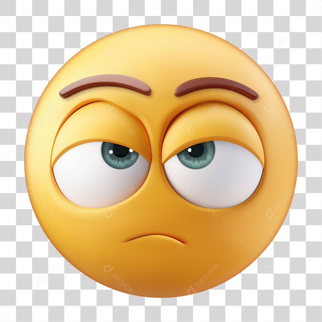 Emoji Triste e Entediado PNG Transparente