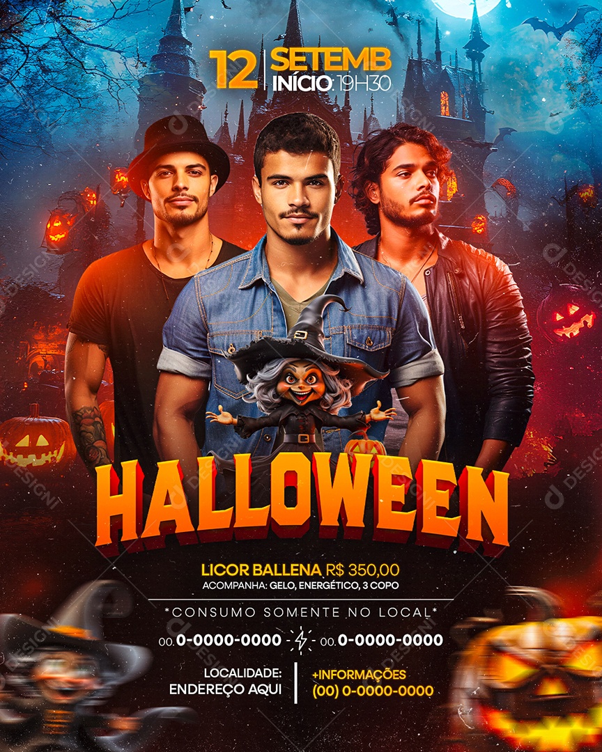 Flyer Halloween Social Media PSD Editável