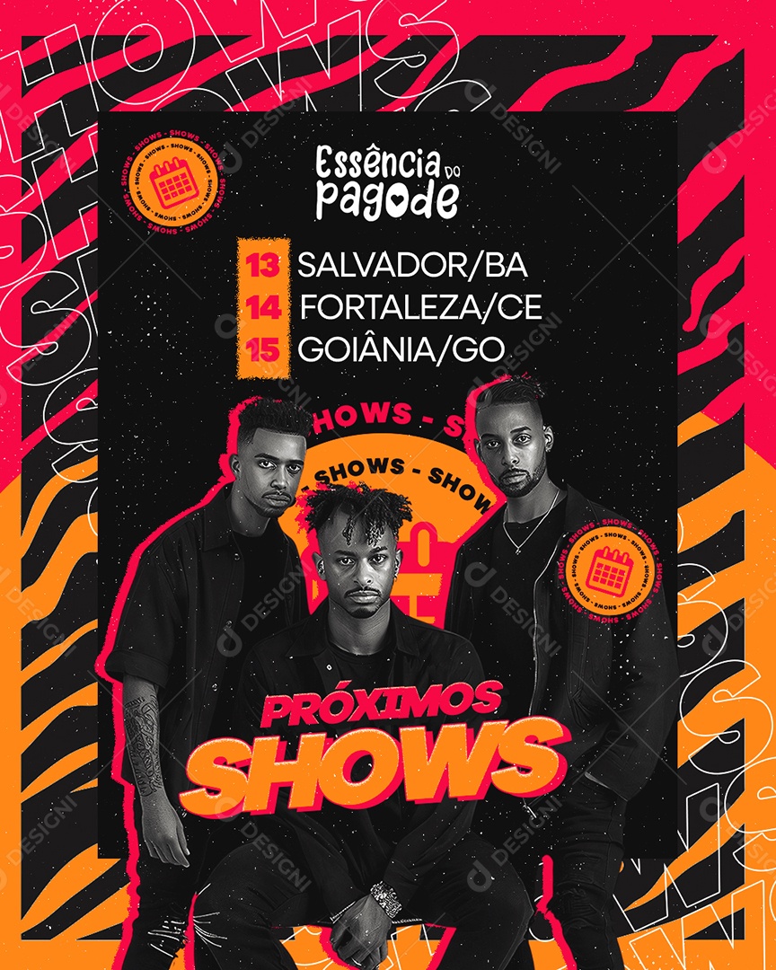 Flyer Próximos Shows Essência do Pagode Social Media PSD Editável