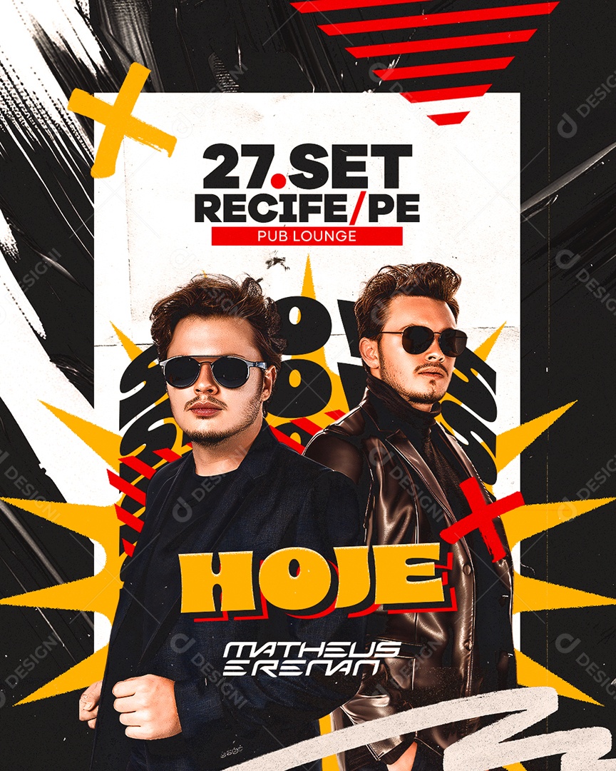 Flyer Hoje Matheus e Renan Social Media PSD Editável