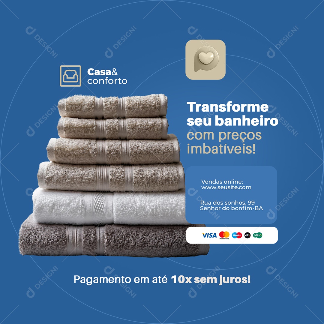 Casa e Conforto Cama Mesa Banho Preços Imbatíveis Social Media PSD Editável