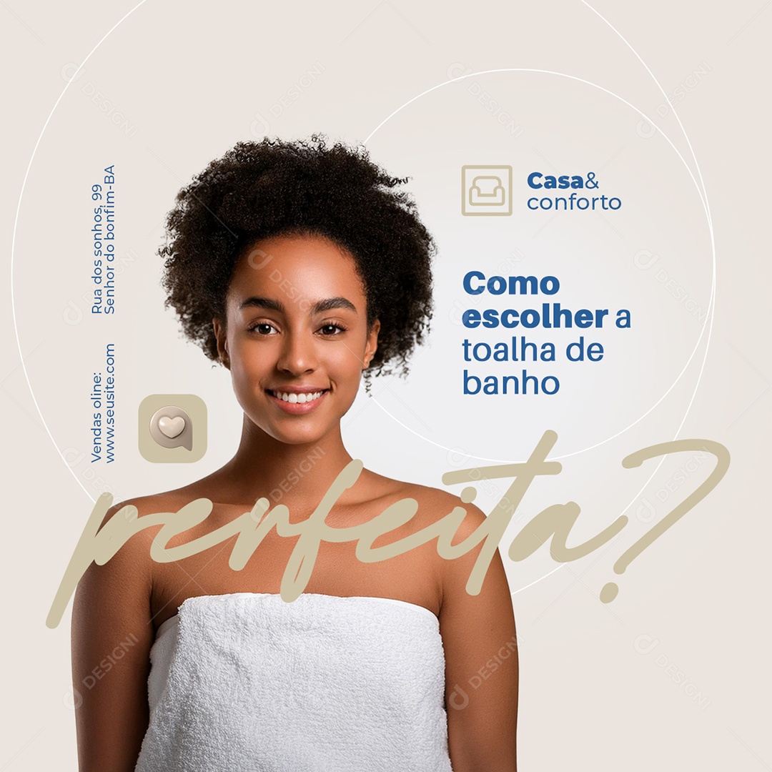 Casa e Conforto Cama Mesa Banho Como Escolher a Toalha Social Media PSD Editável