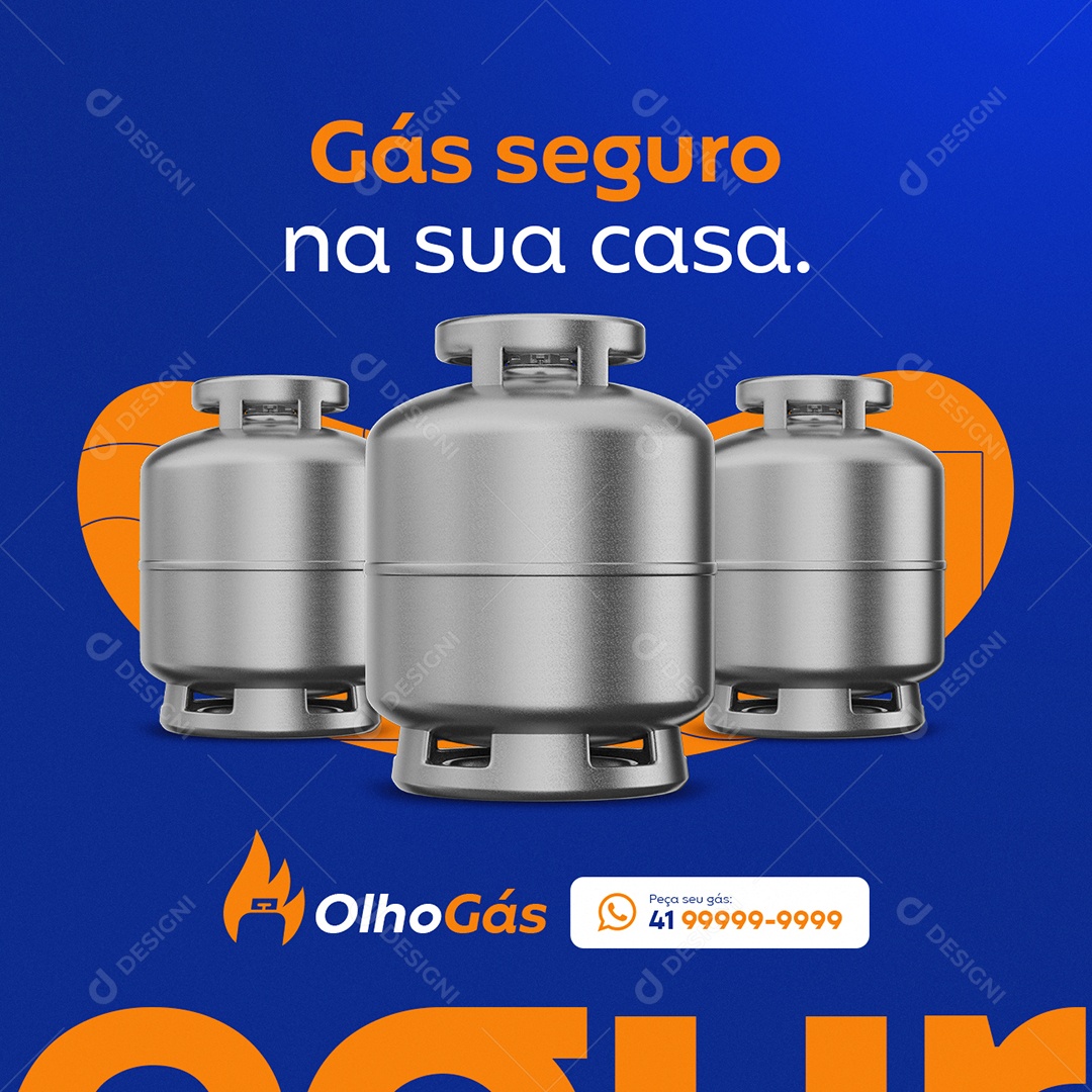 Gás de Cozinha Gás Seguro na Sua Casa Social Media PSD Editável