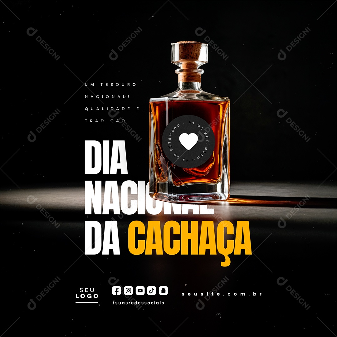 Dia Nacional da Cachaça 13 de Setembro Social Media PSD Editável