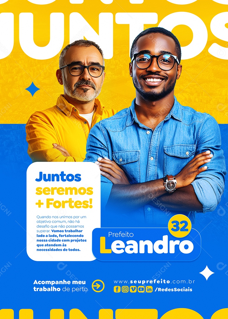 Flyer Política Prefeito Leandro Social Media PSD Editável