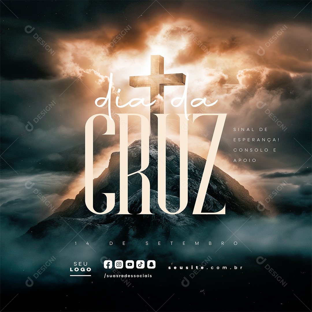 Dia da Cruz 14 de Setembro Social Media PSD Editável