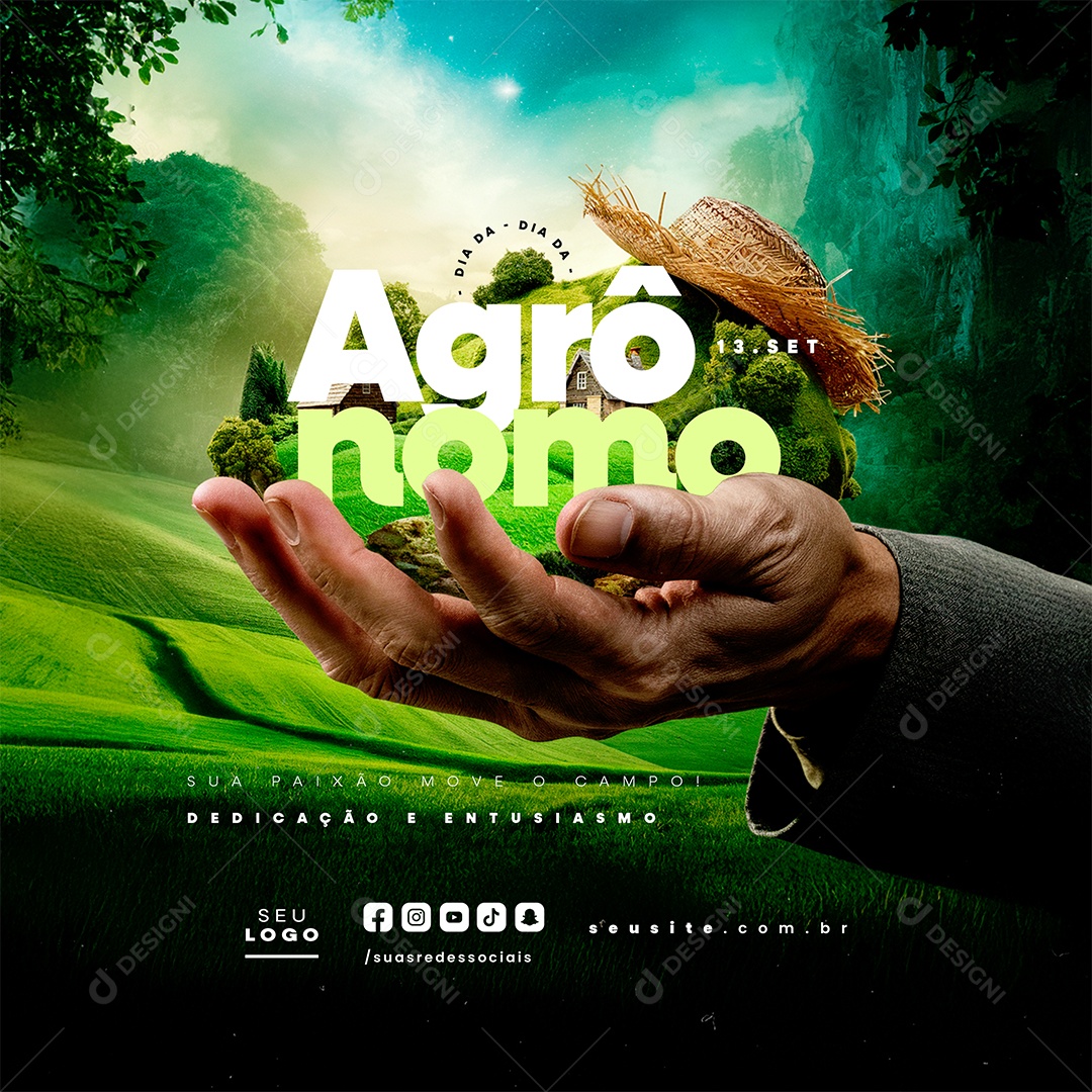 Dia do Agrônomo 13 de Setembro Social Media PSD Editável
