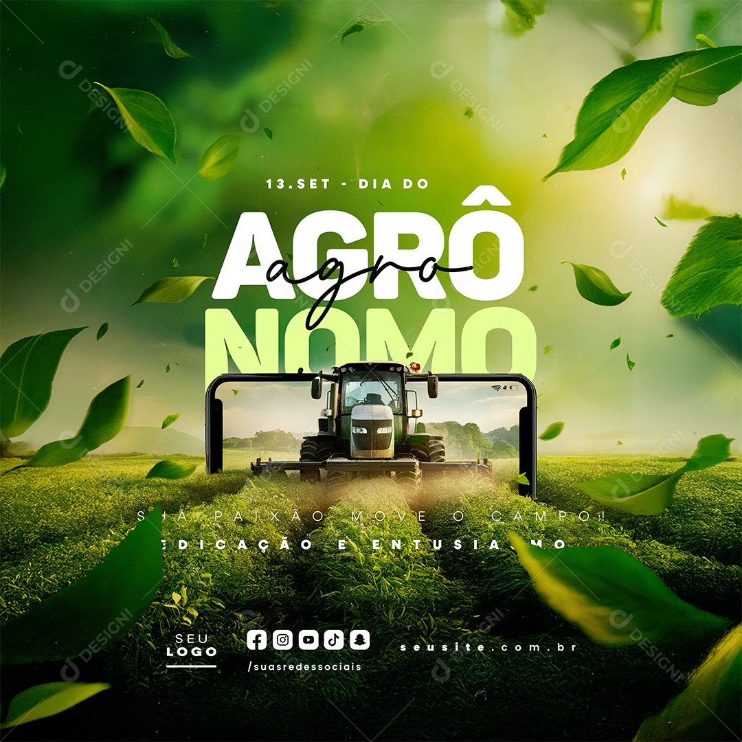 Dia do Agrônomo 13 de Setembro Social Media PSD Editável