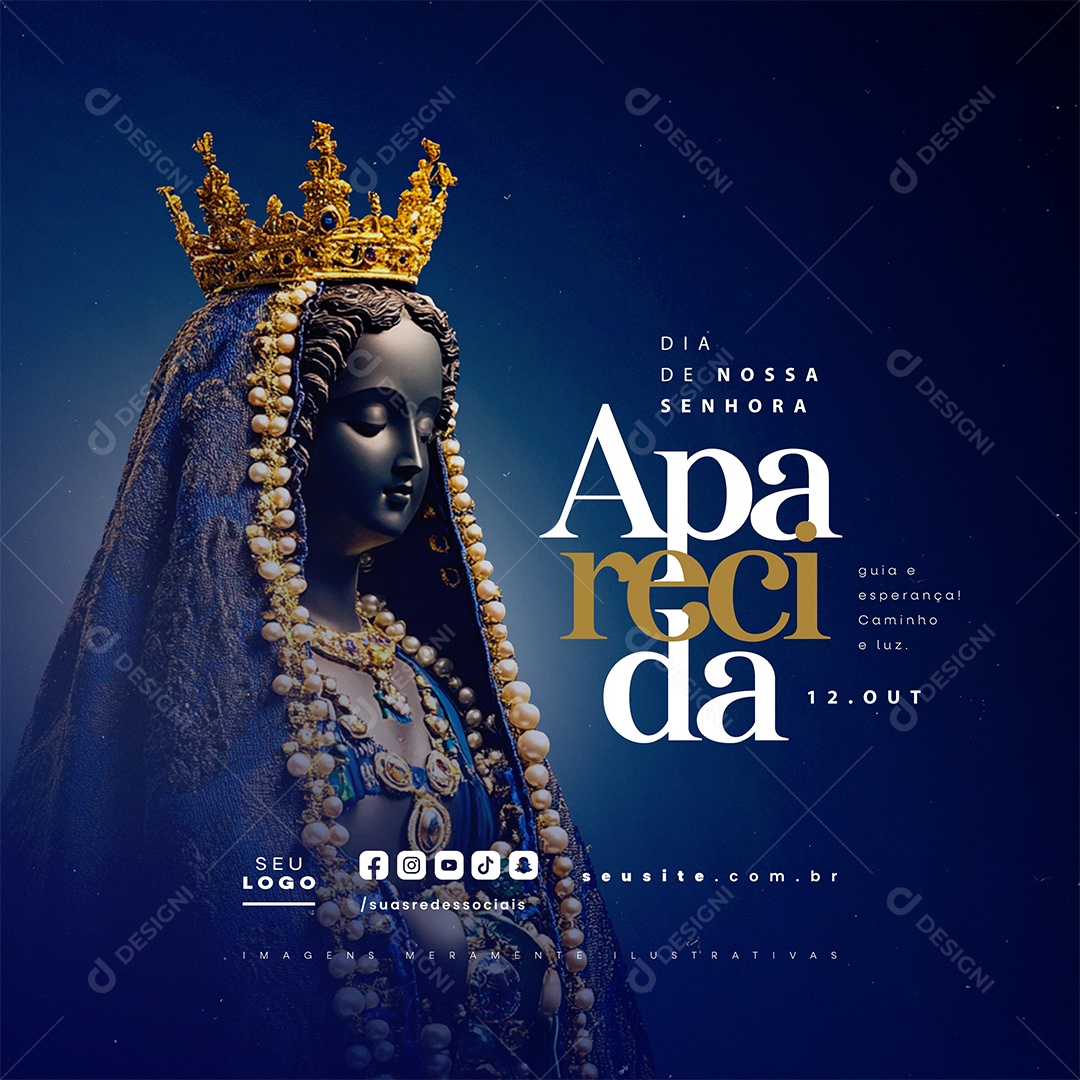 Dia de Nossa Senhora de Aparecida 12 de Outubro Social Media PSD Editável