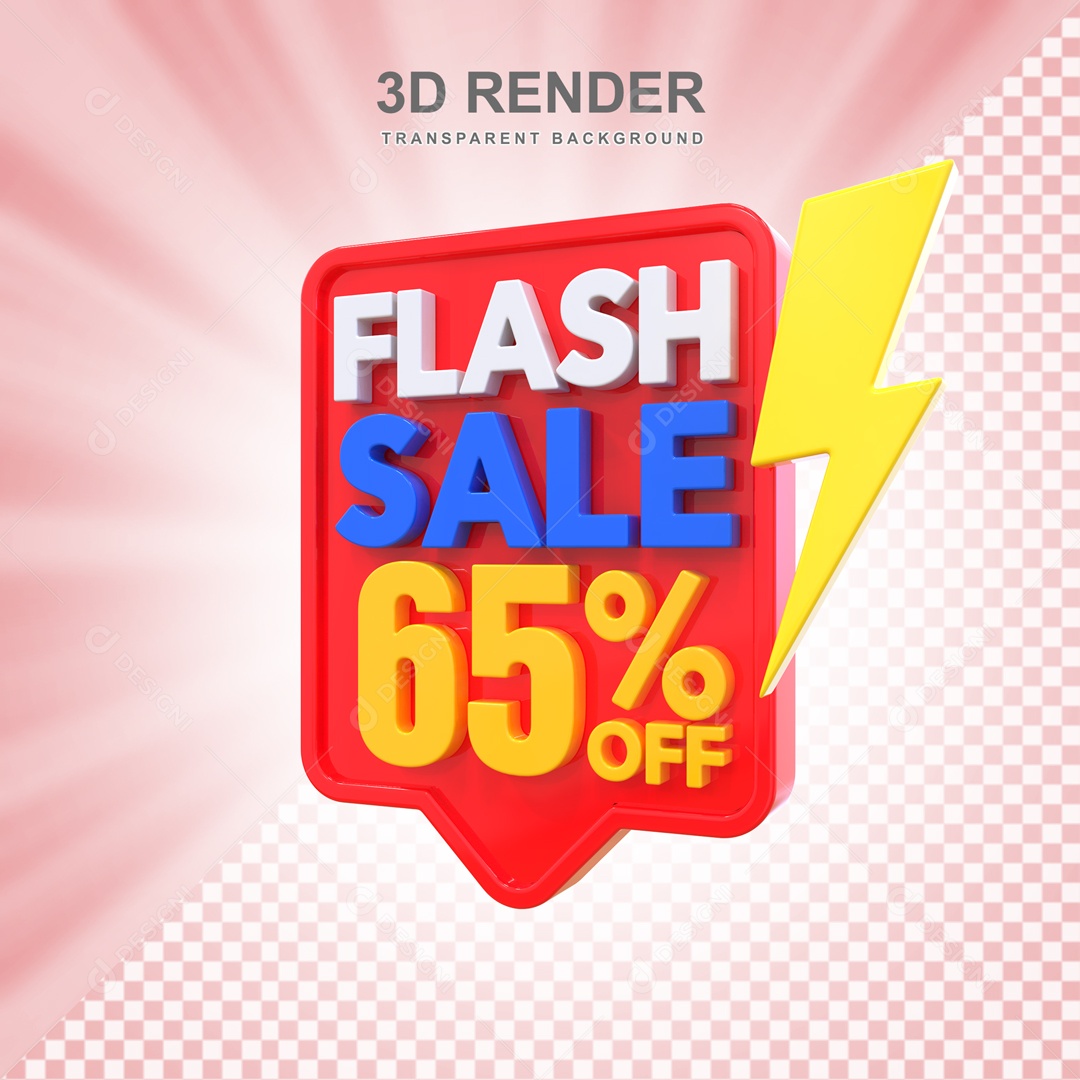 Ofertas Limitada 65% no Off Selo 3D Vermelho e Amarelo para Composição PSD