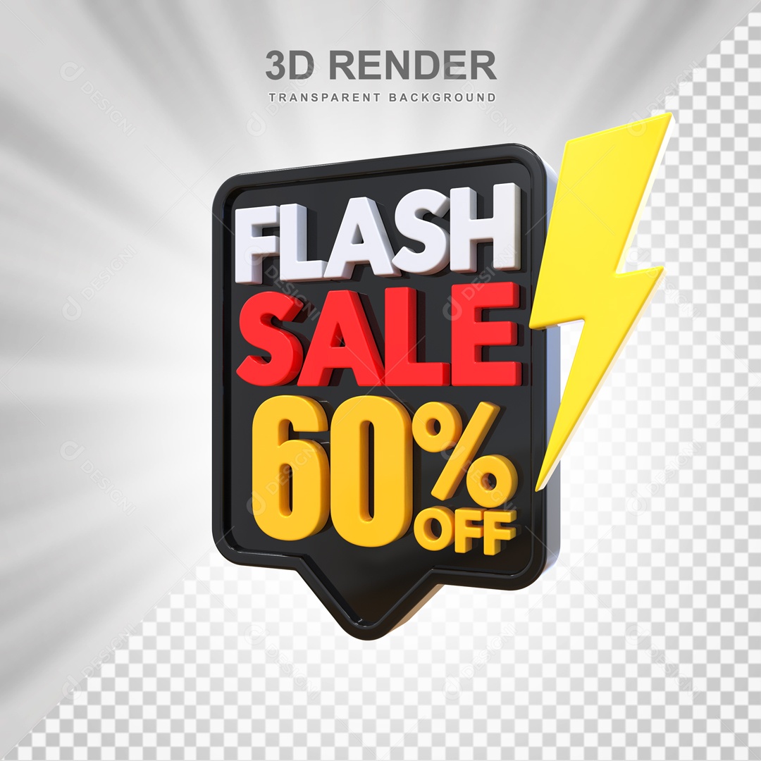 Ofertas Limitada 60% no Off Selo 3D para Composição PSD