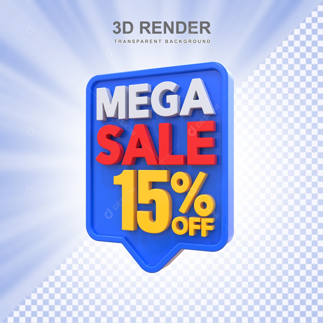 Mega Oferta 15% no Off Selo 3D para Composição PSD