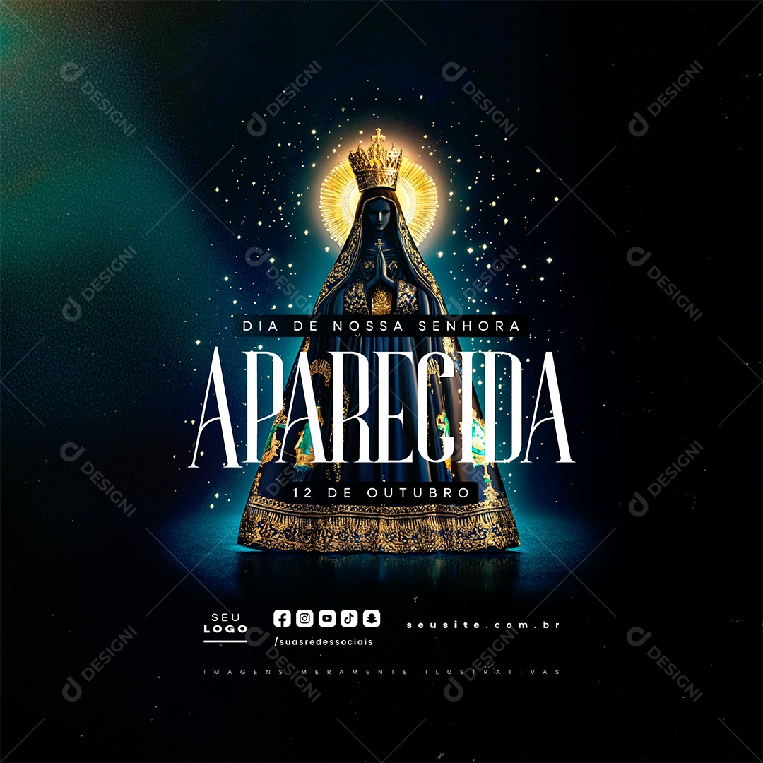 Dia de Nossa Senhora de Aparecida 12 de Outubro Social Media PSD Editável