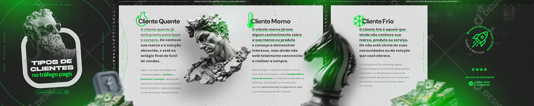 Carrossel Marketing Digital Social Media PSD Editável